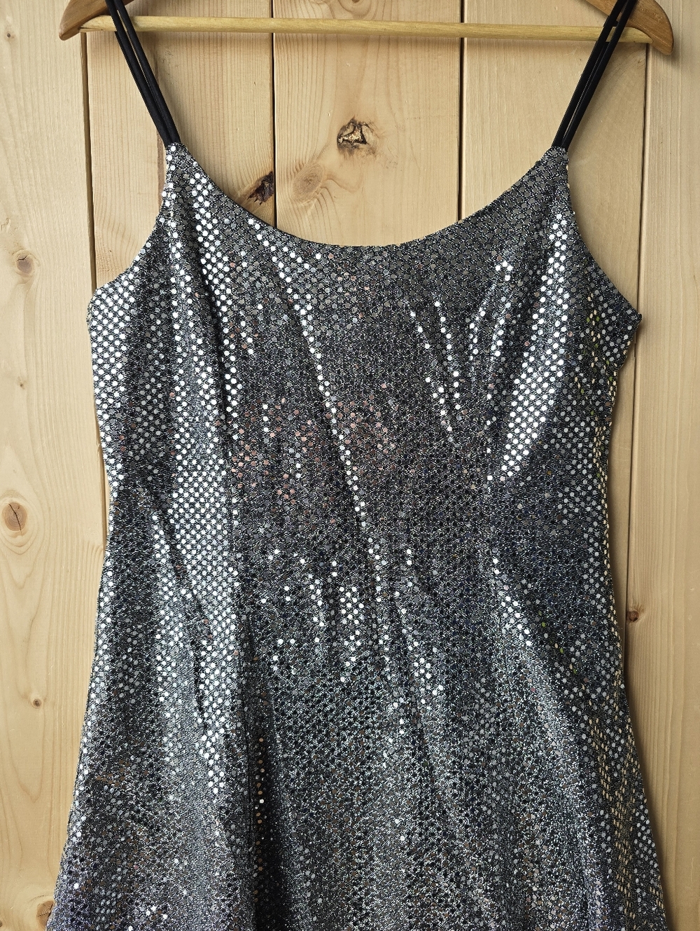 Vintage Vittoria Virini Canada Silver Metallic Mini Party Dress Size 9/10 - Picture 3 of 10